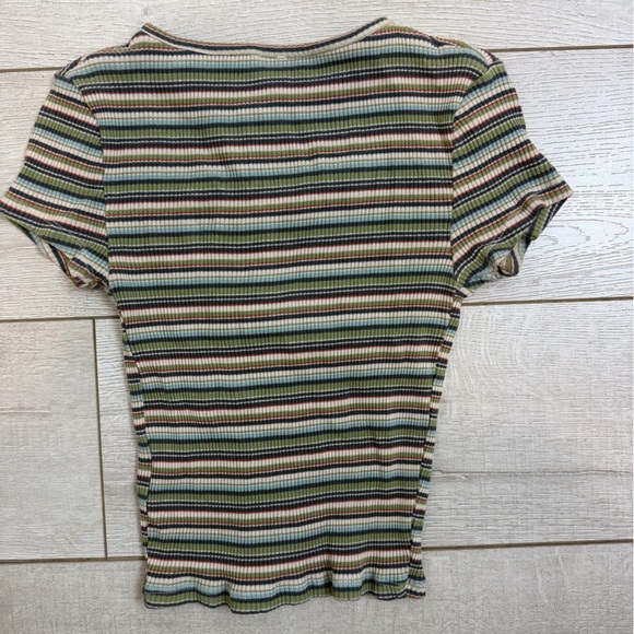 BDG Multicolor Striped Ribbed Top - Picture 3 of 4